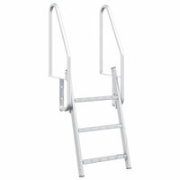 vidaXL Scala da Molo 3 Gradini Argento 58 x 77 x 144 cm Alluminio