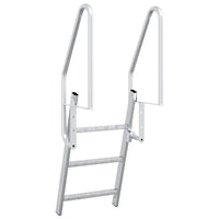 vidaXL Scala da Molo 3 Gradini Argento 58 x 77 x 144 cm Alluminio