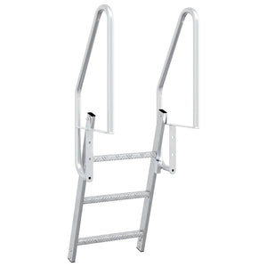 vidaXL Scala da Molo 3 Gradini Argento 58 x 77 x 144 cm Alluminio