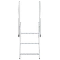 vidaXL Scala da Molo 3 Gradini Argento 58 x 77 x 144 cm Alluminio