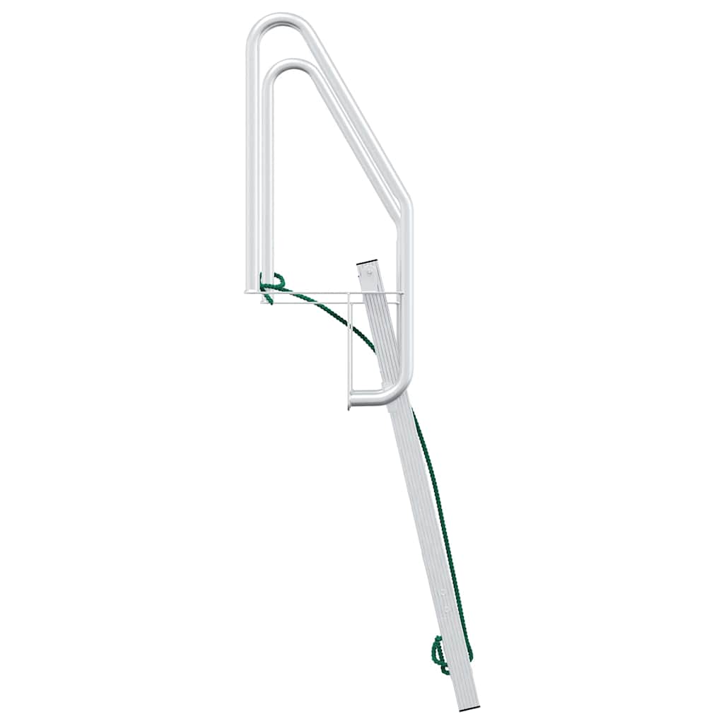 vidaXL Scala da molo 4 gradini Argento 58 x 77 x 166 cm Alluminio