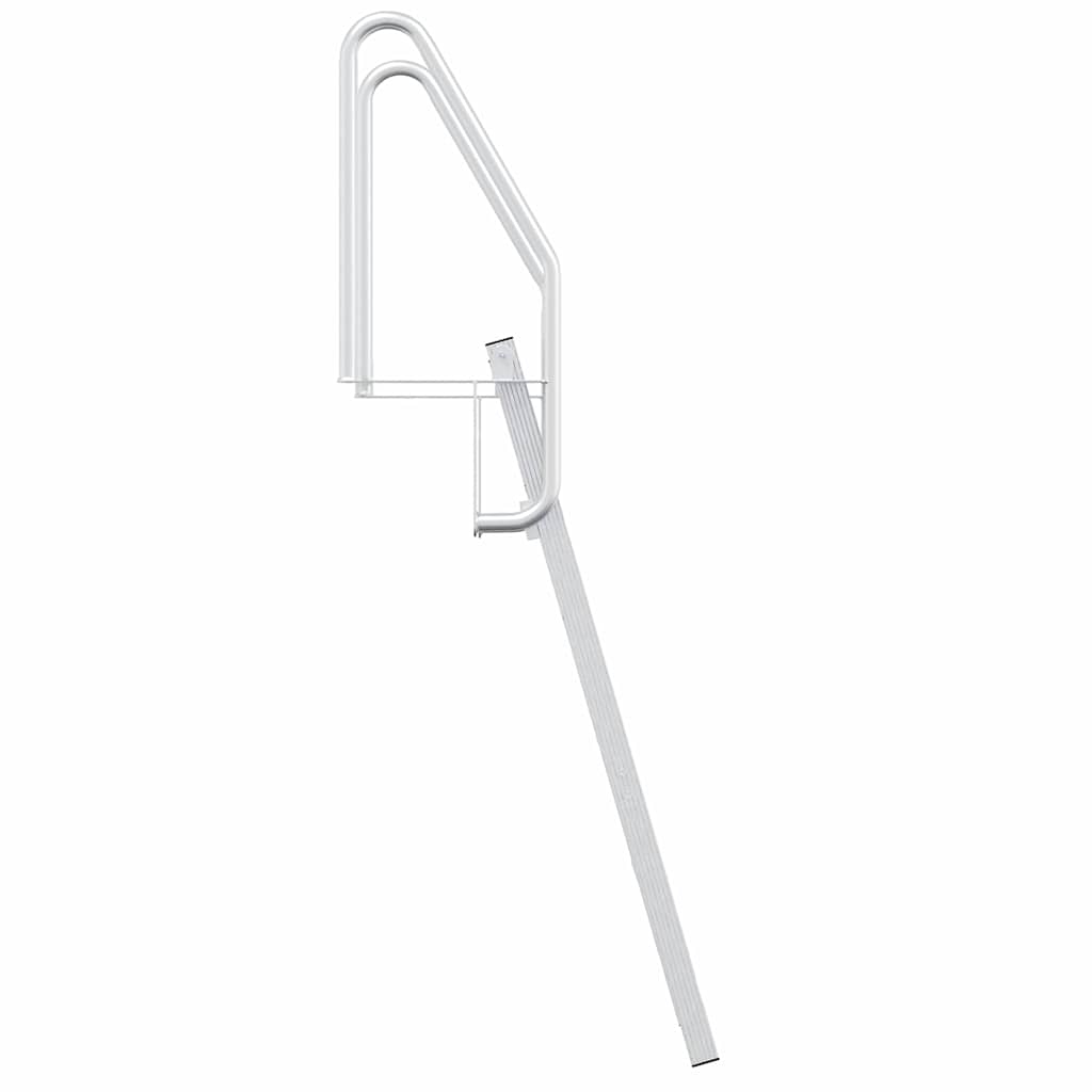 vidaXL Scala da Molo 5 Gradini Argento 58 x 77 x 191 cm Alluminio