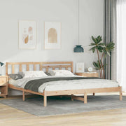 vidaXL Struttura del letto Marrone 200 x 200 cm Legno di pino massello