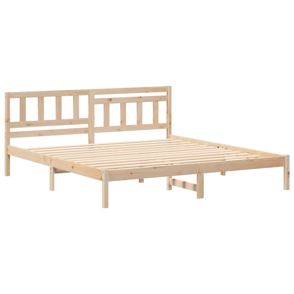 vidaXL Struttura del letto Marrone 200 x 200 cm Legno di pino massello