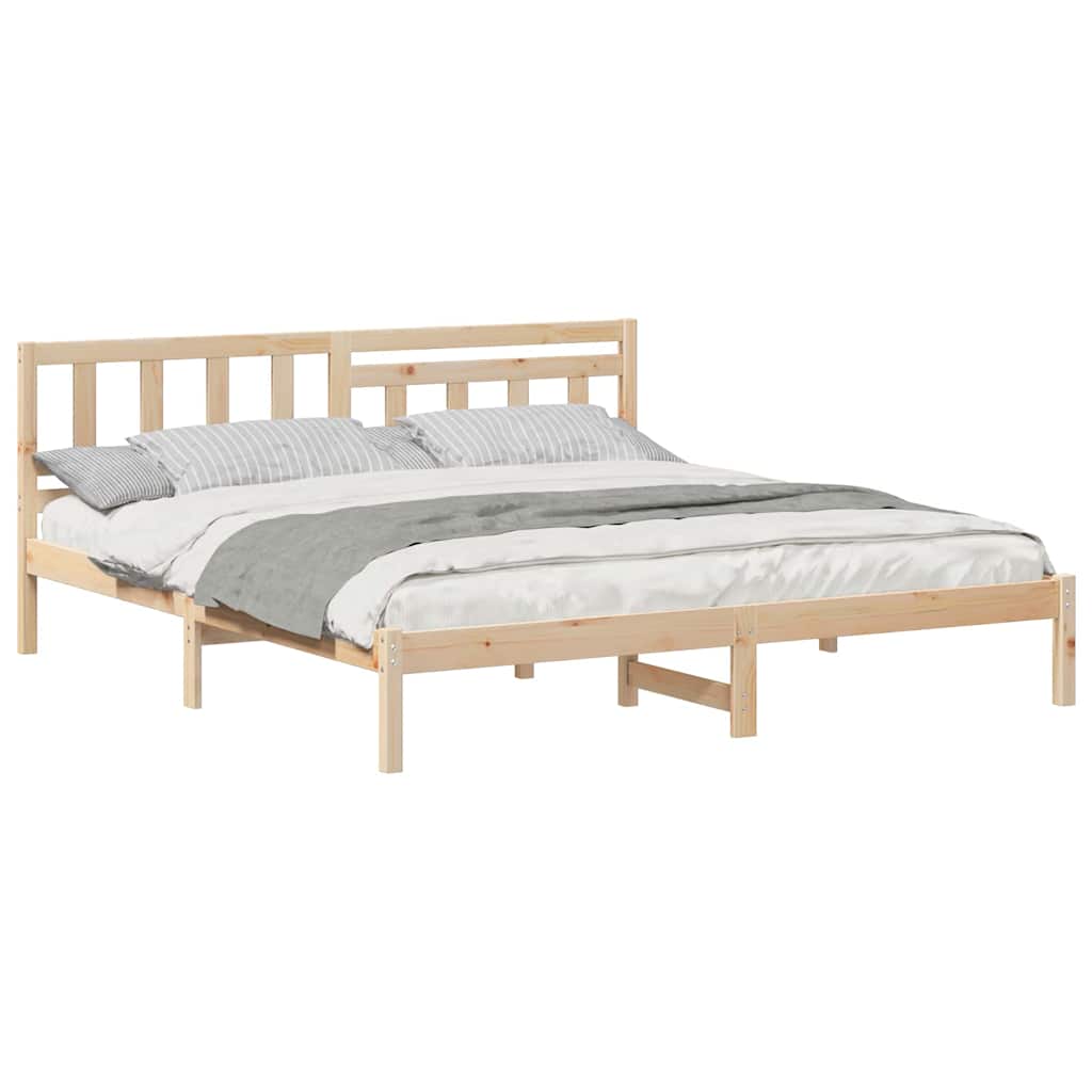vidaXL Struttura del letto Marrone 200 x 200 cm Legno di pino massello