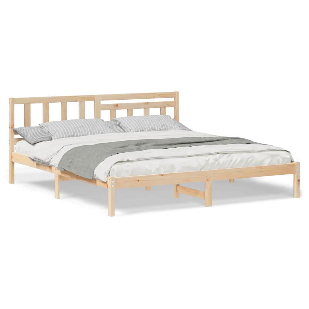 vidaXL Struttura del letto Marrone 200 x 200 cm Legno di pino massello