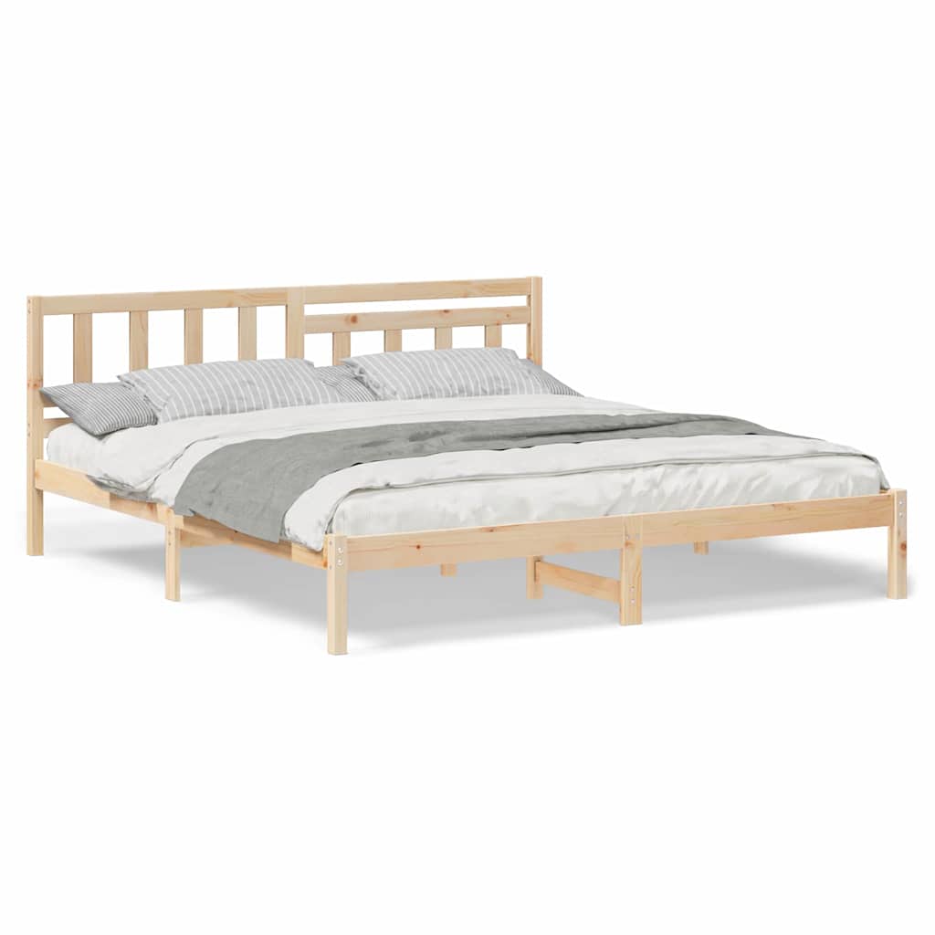 vidaXL Struttura del letto Marrone 180 x 200 cm Legno di pino massello