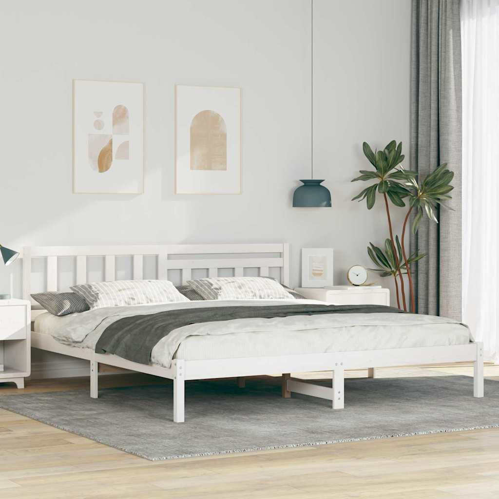 vidaXL Struttura del letto Bianco 180 x 200 cm Legno di pino massello