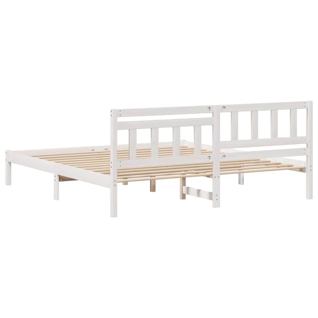vidaXL Struttura del letto Bianco 180 x 200 cm Legno di pino massello