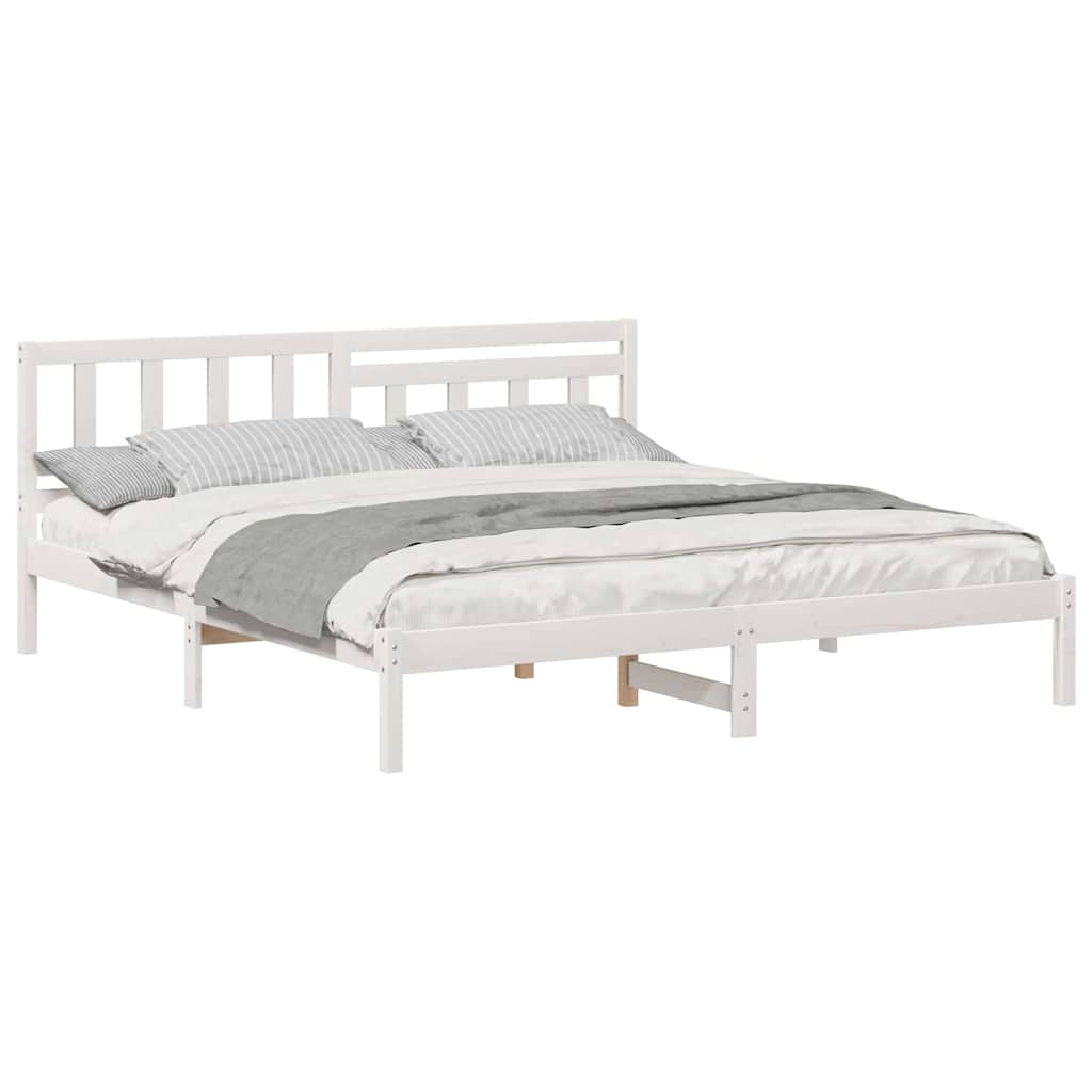vidaXL Struttura del letto Bianco 180 x 200 cm Legno di pino massello
