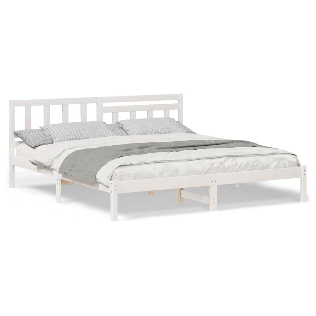 vidaXL Struttura del letto Bianco 180 x 200 cm Legno di pino massello