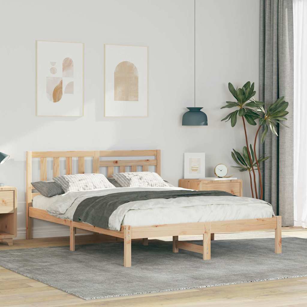 vidaXL Struttura del letto Marrone 120 x 200 cm Legno di pino massello