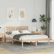 vidaXL Struttura del letto Marrone 140 x 190 cm Legno di pino massello