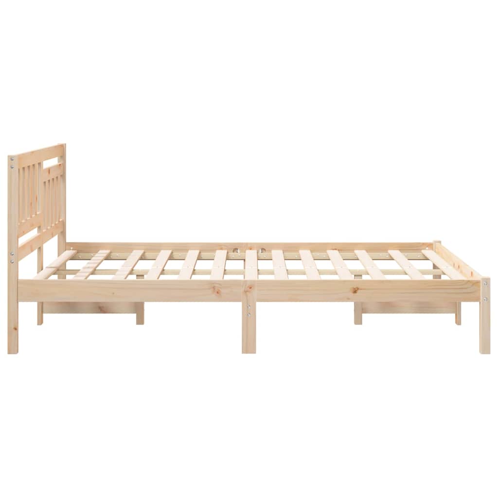 vidaXL Struttura del letto Marrone 140 x 190 cm Legno di pino massello