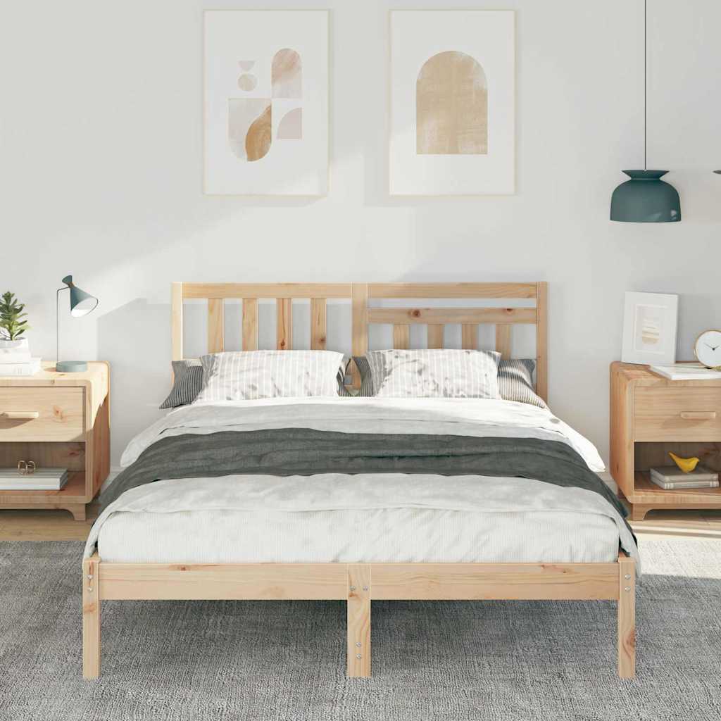 vidaXL Struttura del letto Marrone 135 x 190 cm Legno di pino massello