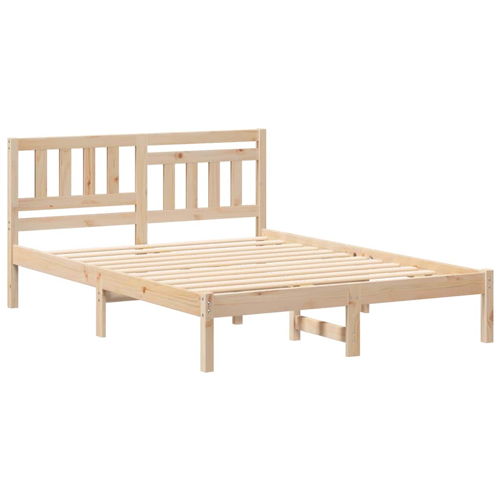 vidaXL Struttura del letto Marrone 135 x 190 cm Legno di pino massello