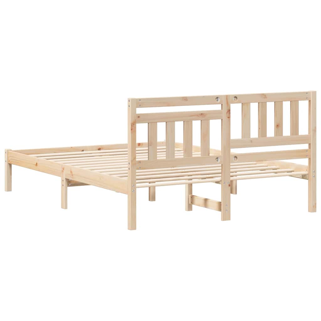 vidaXL Struttura del letto Marrone 135 x 190 cm Legno di pino massello