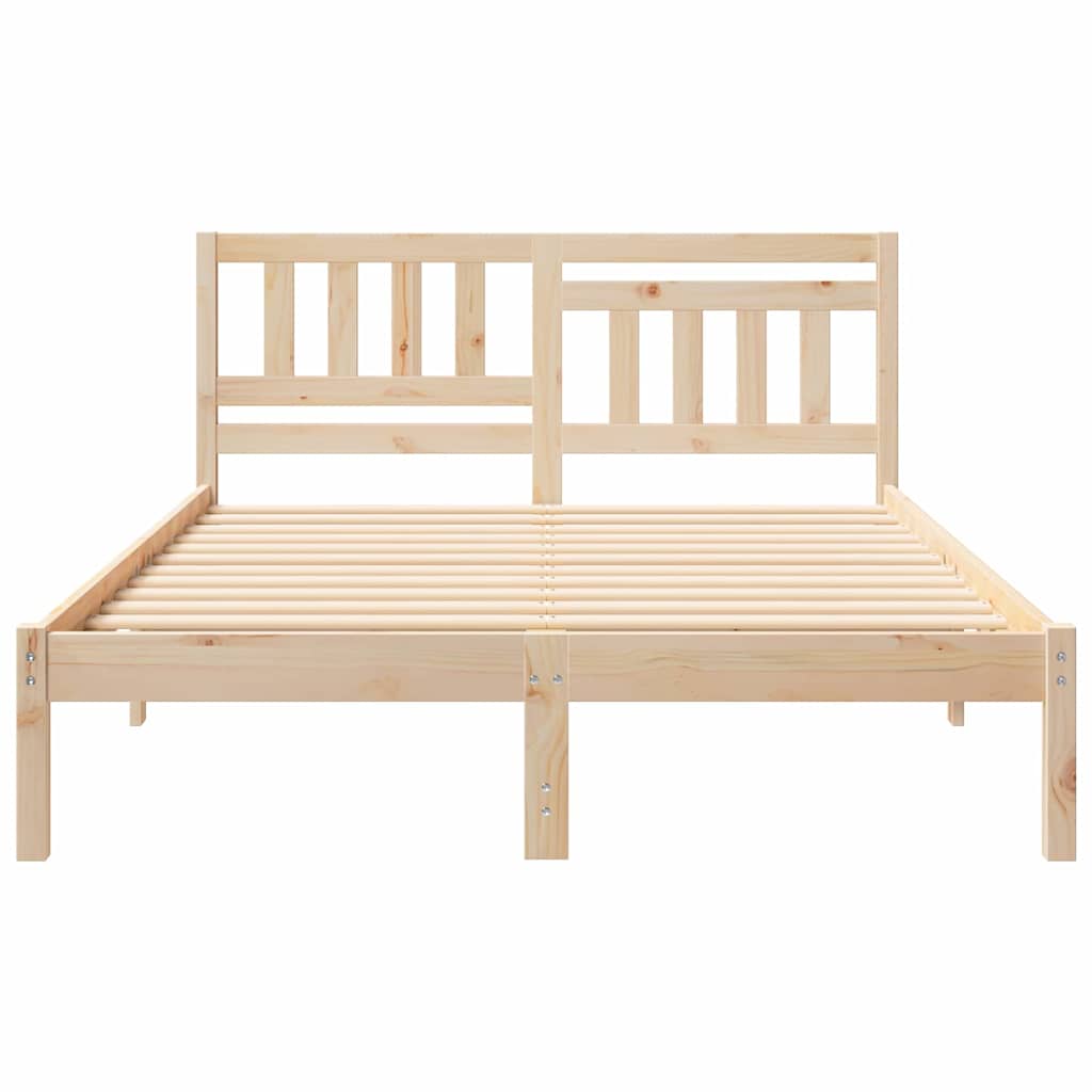 vidaXL Struttura del letto Marrone 135 x 190 cm Legno di pino massello