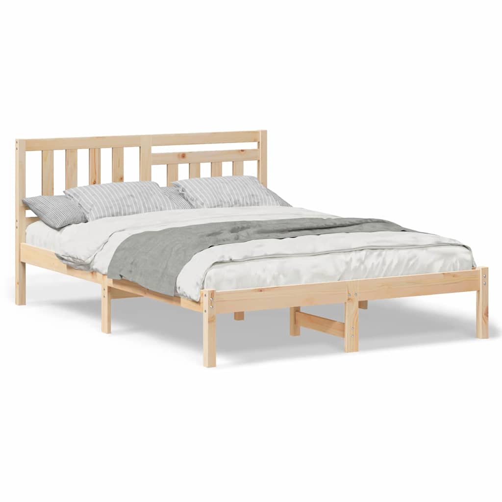 vidaXL Struttura del letto Marrone 135 x 190 cm Legno di pino massello