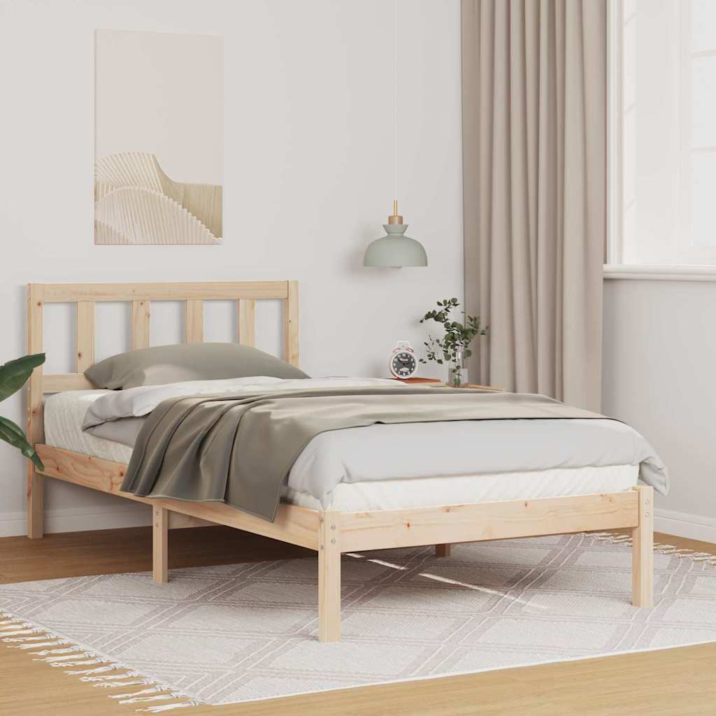 vidaXL Struttura del letto Marrone 90 x 200 cm Legno di pino massello