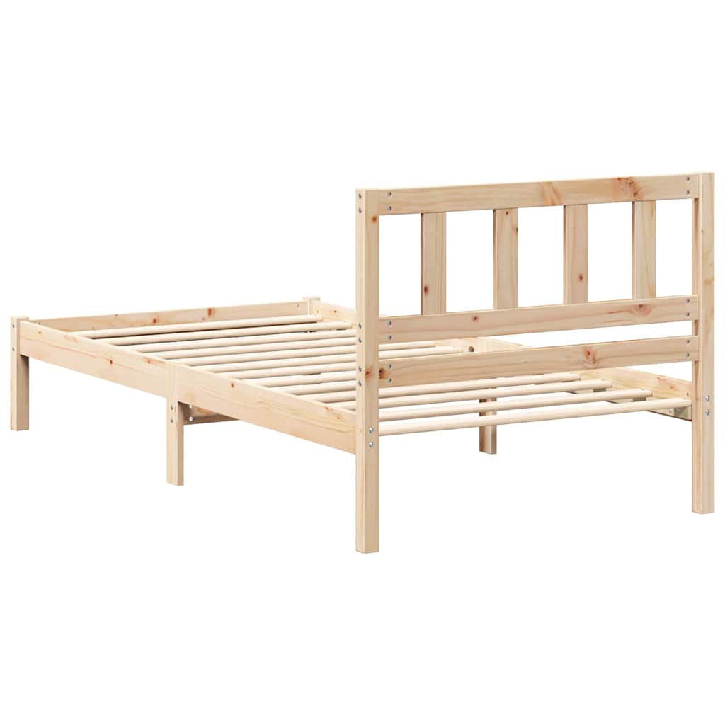 vidaXL Struttura del letto Marrone 90 x 200 cm Legno di pino massello