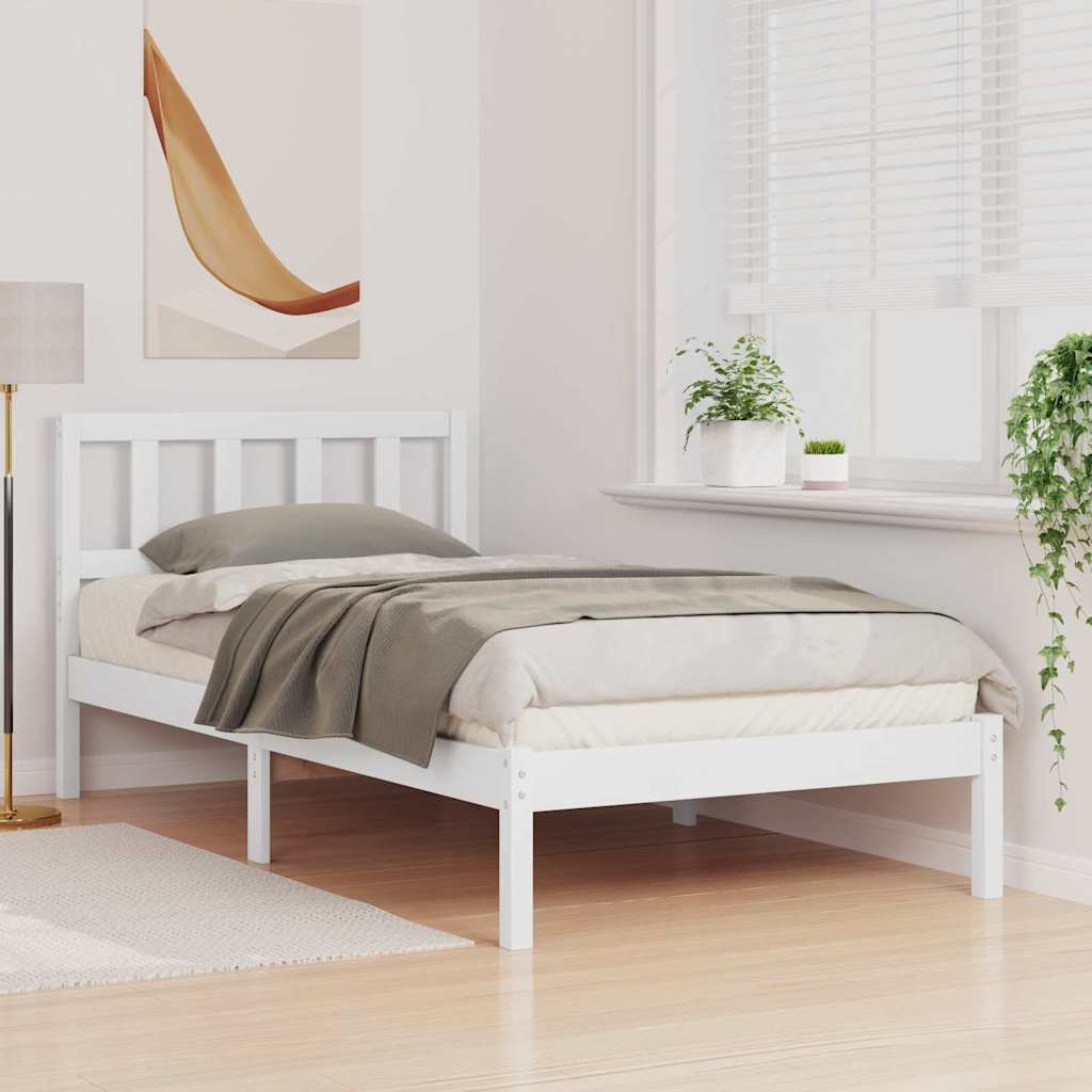 vidaXL Struttura del letto Marrone 100 x 200 cm Legno di pino massello
