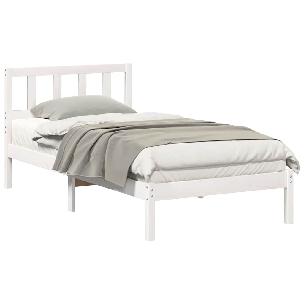 vidaXL Struttura del letto Marrone 100 x 200 cm Legno di pino massello