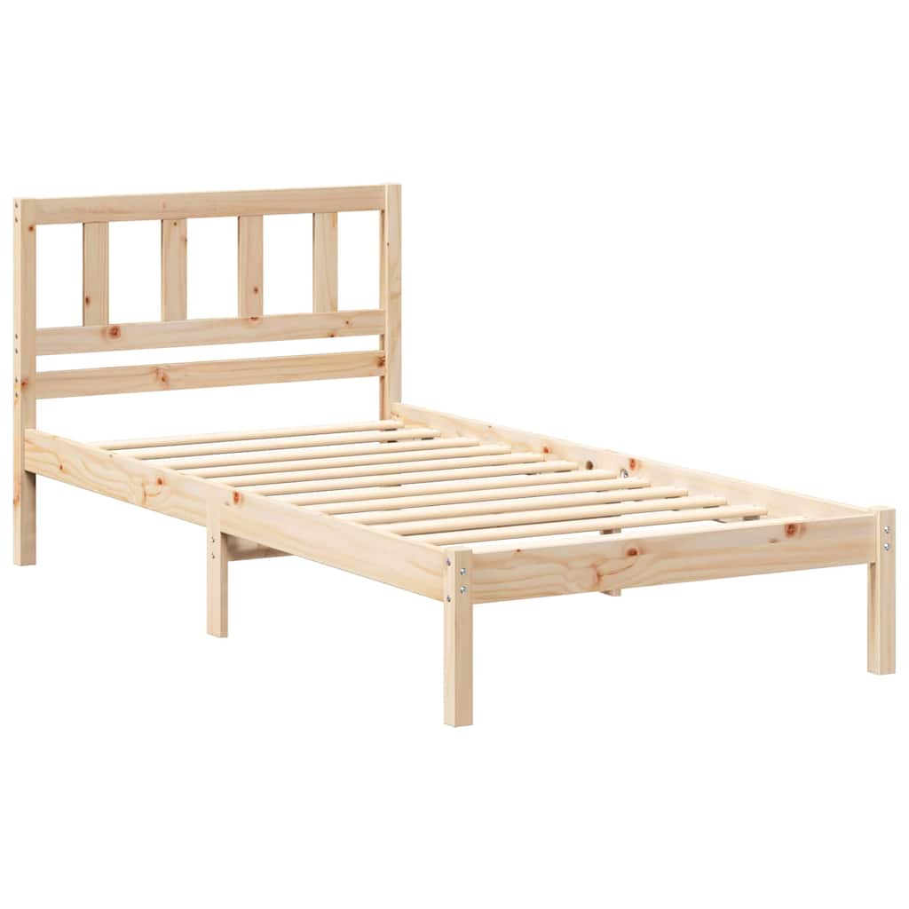 vidaXL Struttura del letto Marrone 90 x 190 cm Legno di pino massello
