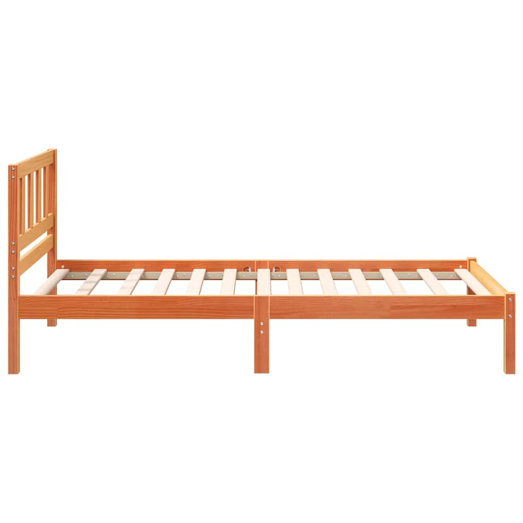 vidaXL Struttura del letto con testiera Cera marrone 75 x 190 cm