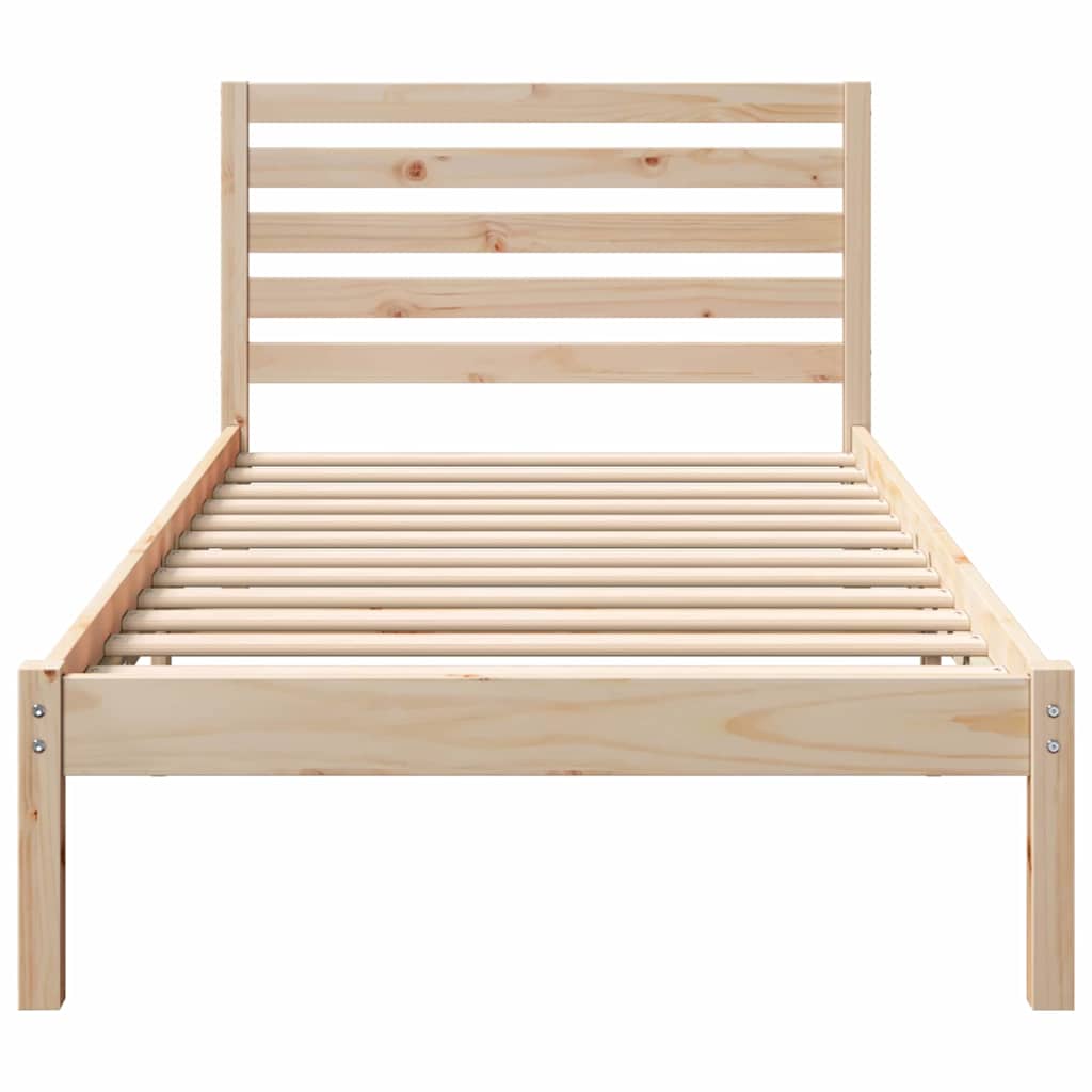 vidaXL Struttura del letto Marrone 90 x 200 cm Legno di pino massello