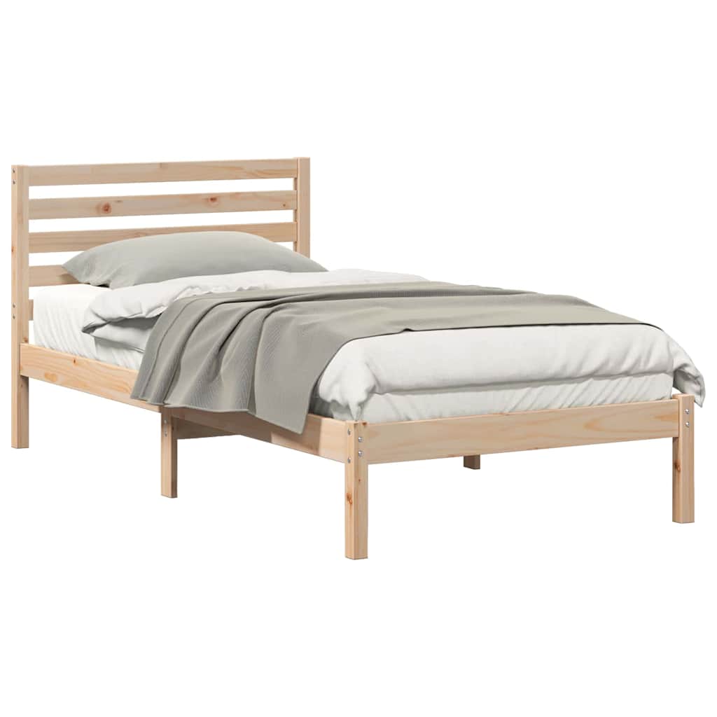 vidaXL Struttura del letto Marrone 90 x 200 cm Legno di pino massello