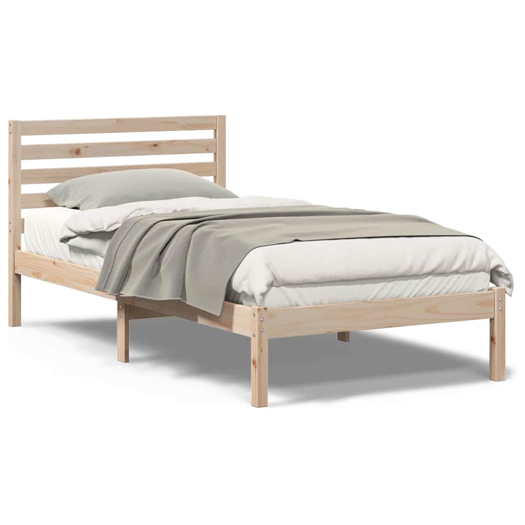 vidaXL Struttura del letto Marrone 90 x 200 cm Legno di pino massello