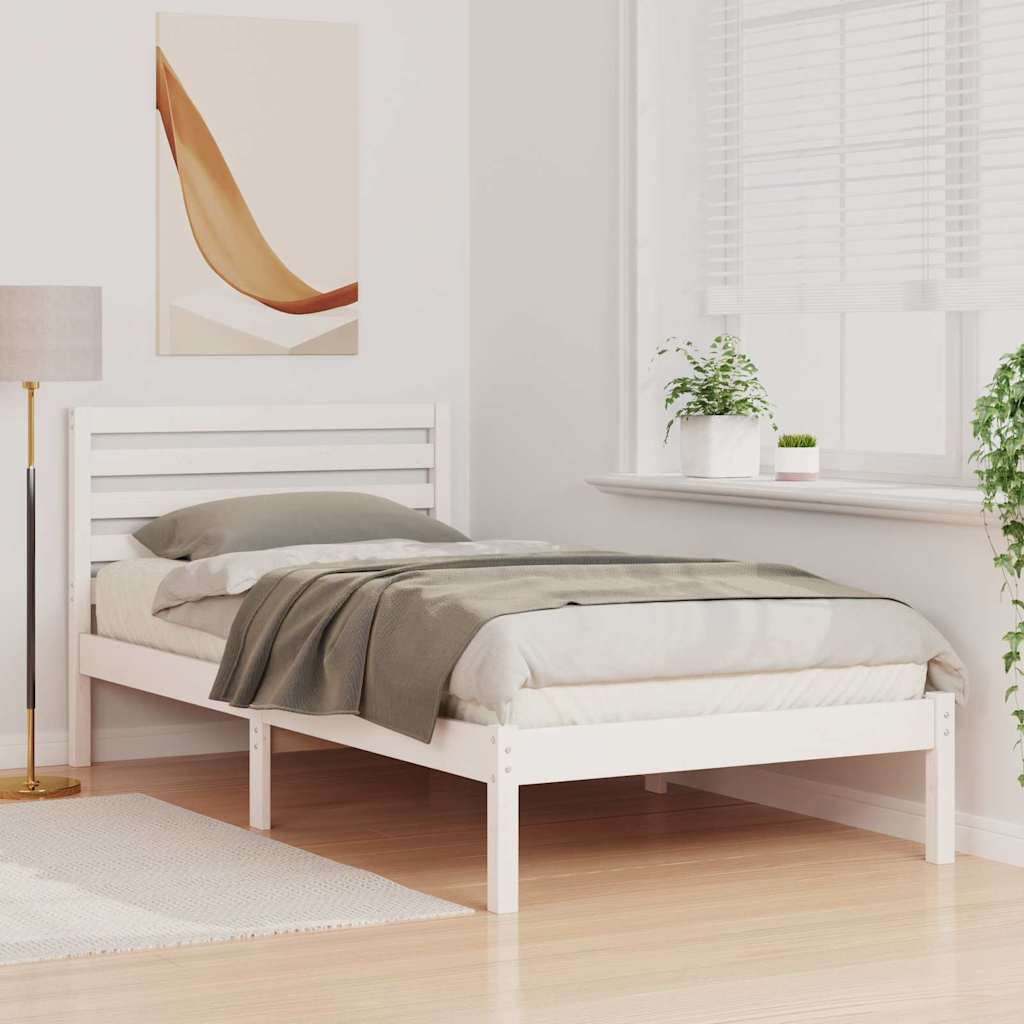 vidaXL Struttura del letto Bianco 90 x 200 cm Legno di pino massello