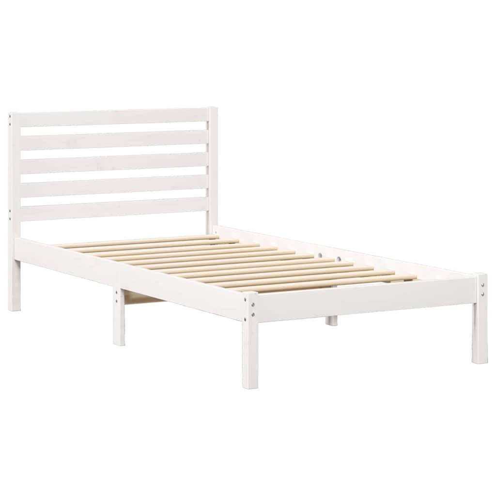 vidaXL Struttura del letto Bianco 90 x 200 cm Legno di pino massello