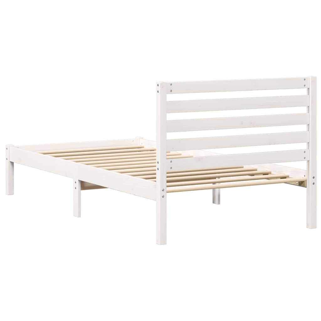 vidaXL Struttura del letto Bianco 90 x 200 cm Legno di pino massello