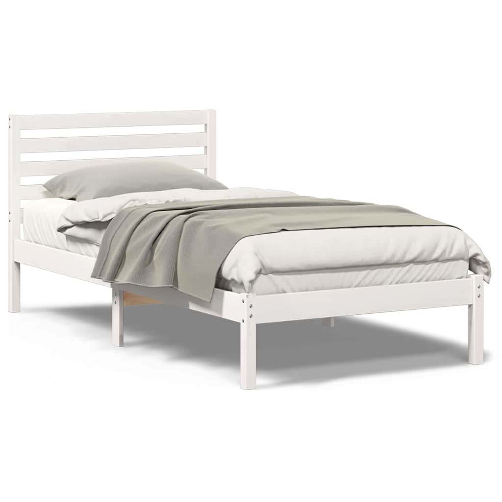 vidaXL Struttura del letto Bianco 90 x 200 cm Legno di pino massello