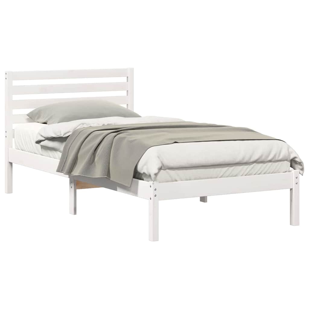 vidaXL Struttura del letto Bianco 90 x 190 cm Legno di pino massello
