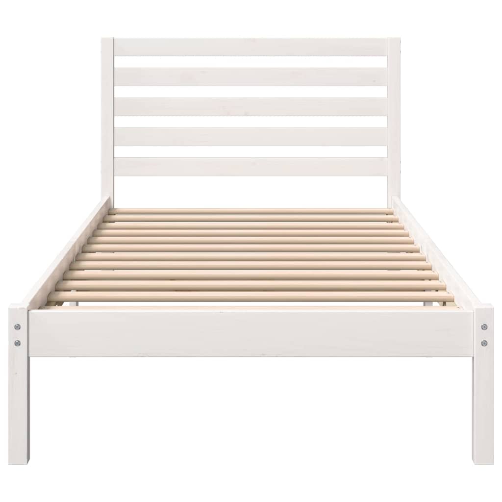 vidaXL Struttura del letto Bianco 75 x 190 cm Legno di pino massello