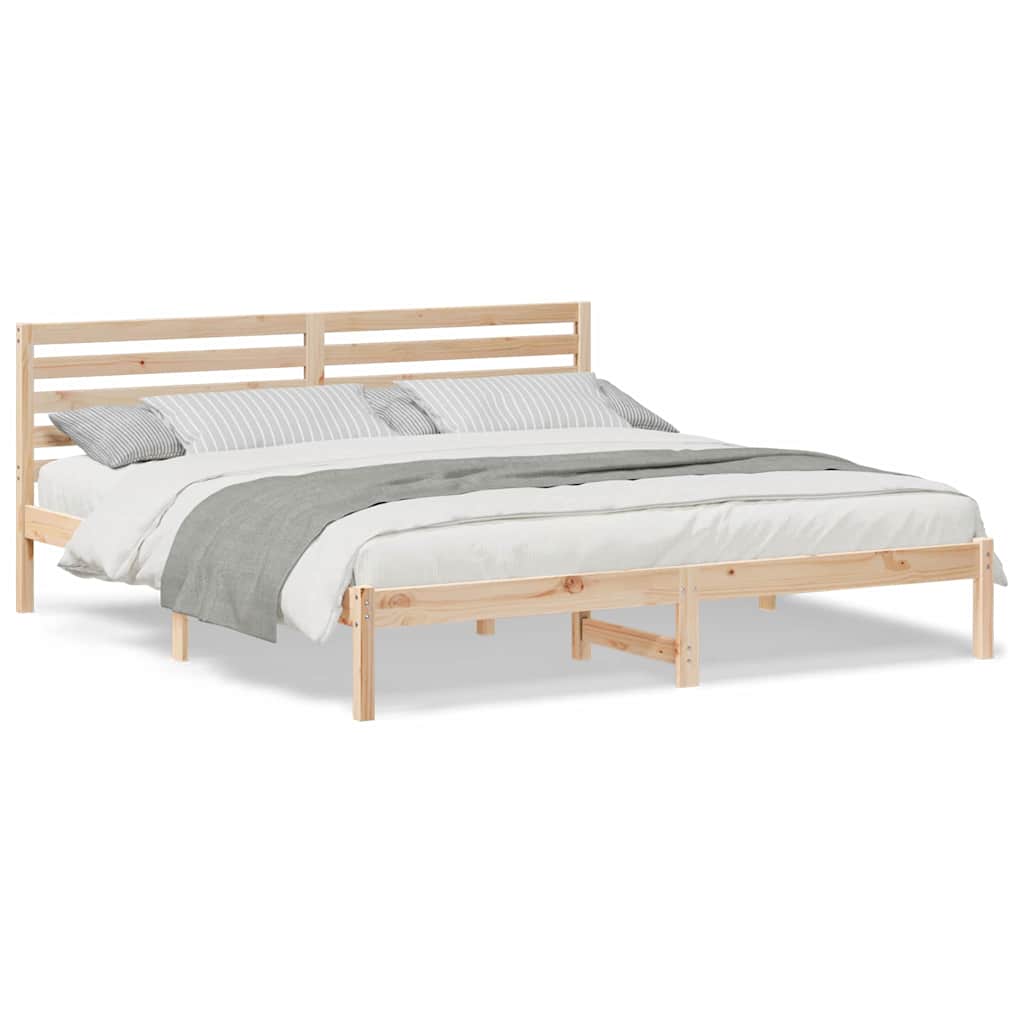 vidaXL Struttura del letto Marrone 200 x 200 cm Legno di pino massello