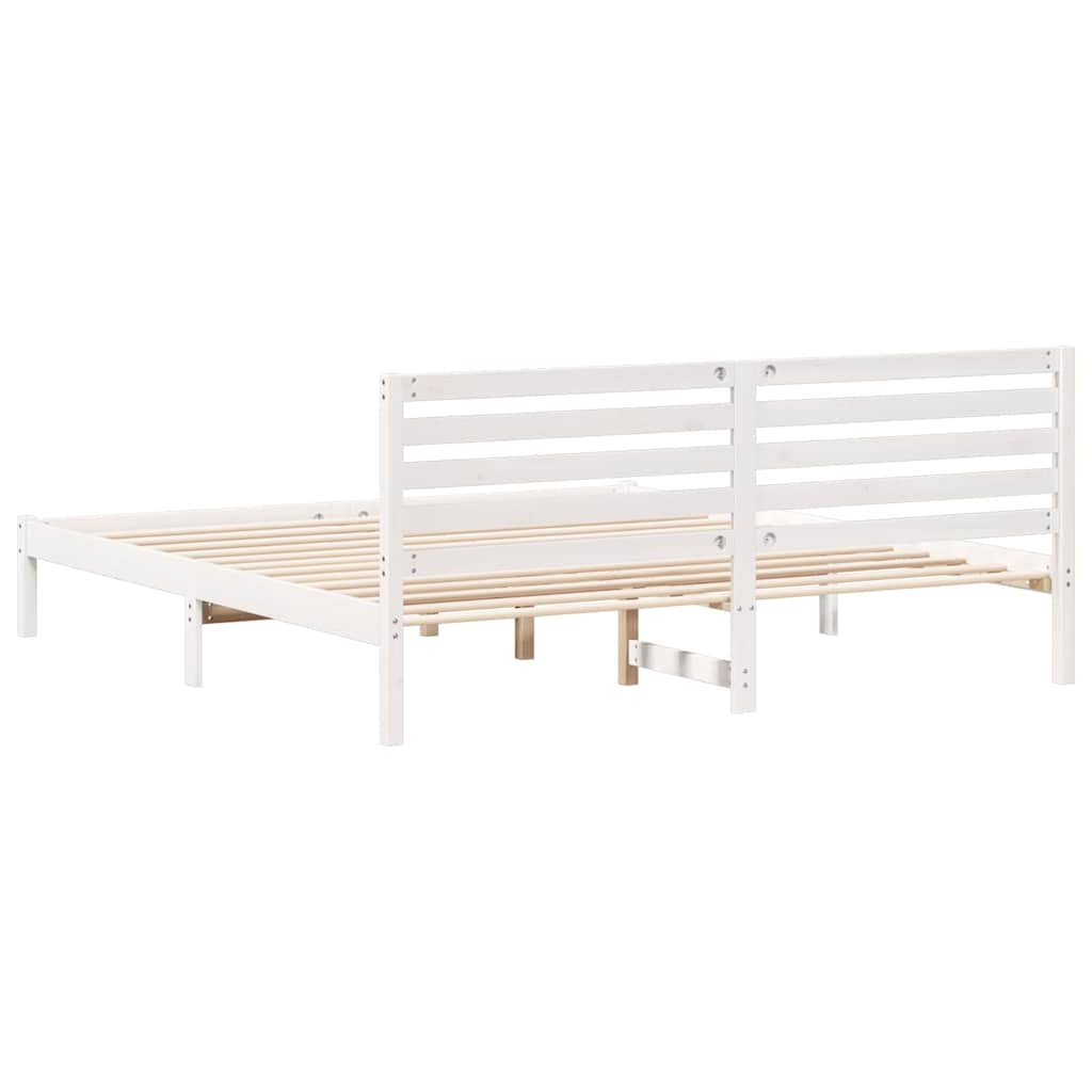 vidaXL Struttura del letto Bianco 200 x 200 cm Legno di pino massello
