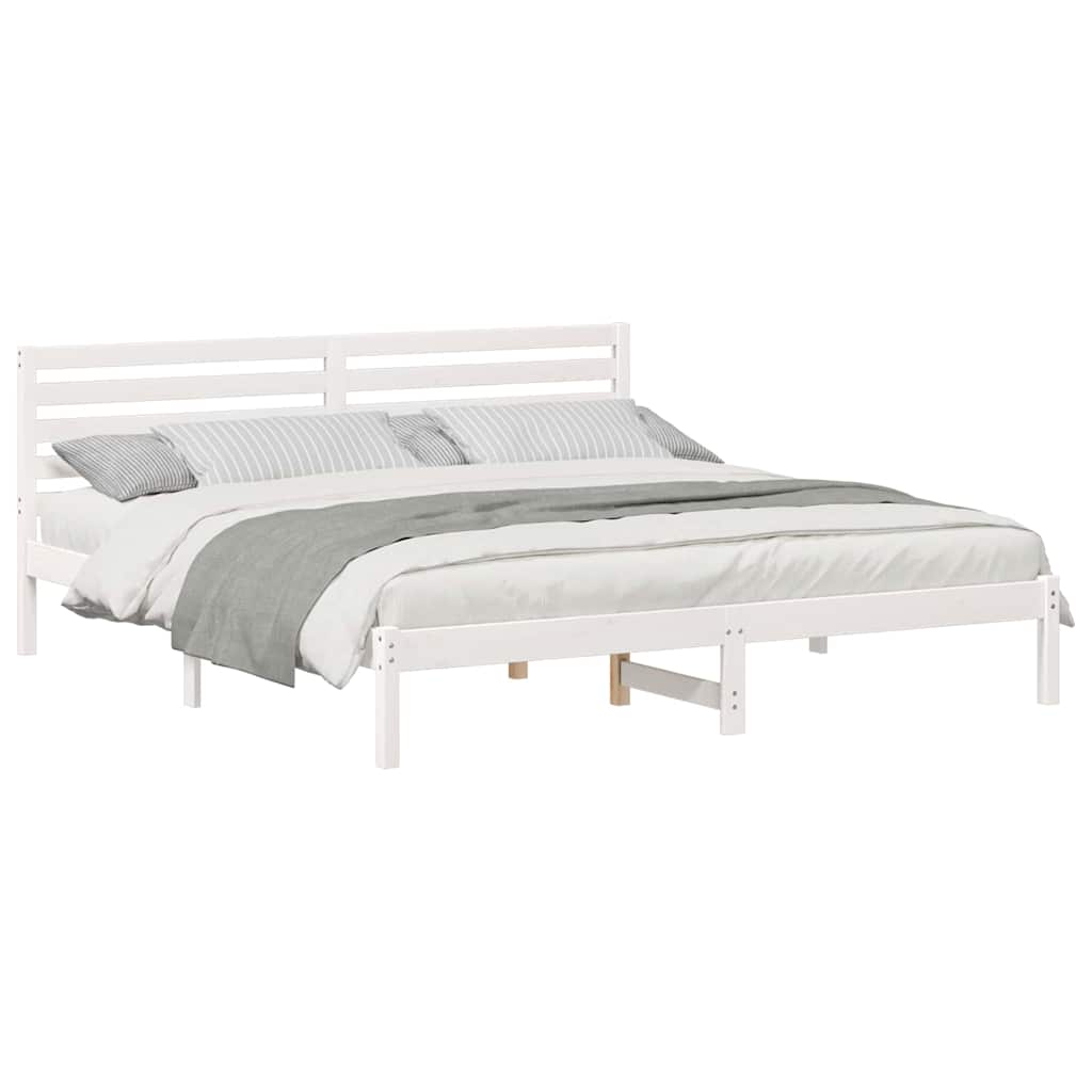 vidaXL Struttura del letto Bianco 200 x 200 cm Legno di pino massello