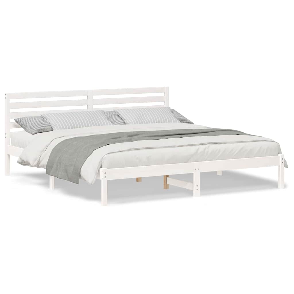 vidaXL Struttura del letto Bianco 200 x 200 cm Legno di pino massello