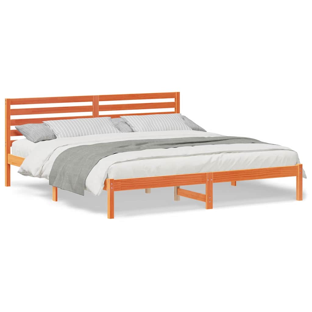 vidaXL Struttura del letto con testiera Cera marrone 200 x 200 cm