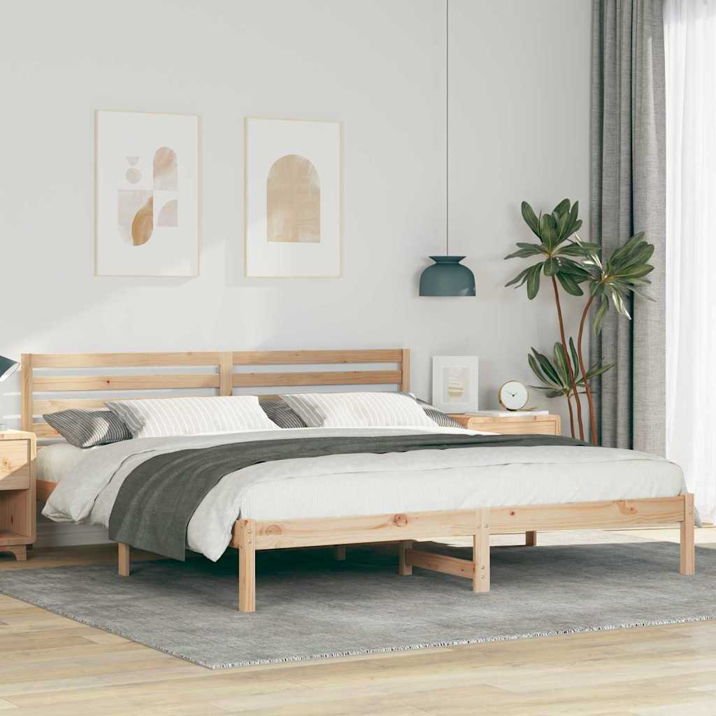 vidaXL Struttura del letto Marrone 180 x 200 cm Legno di pino massello