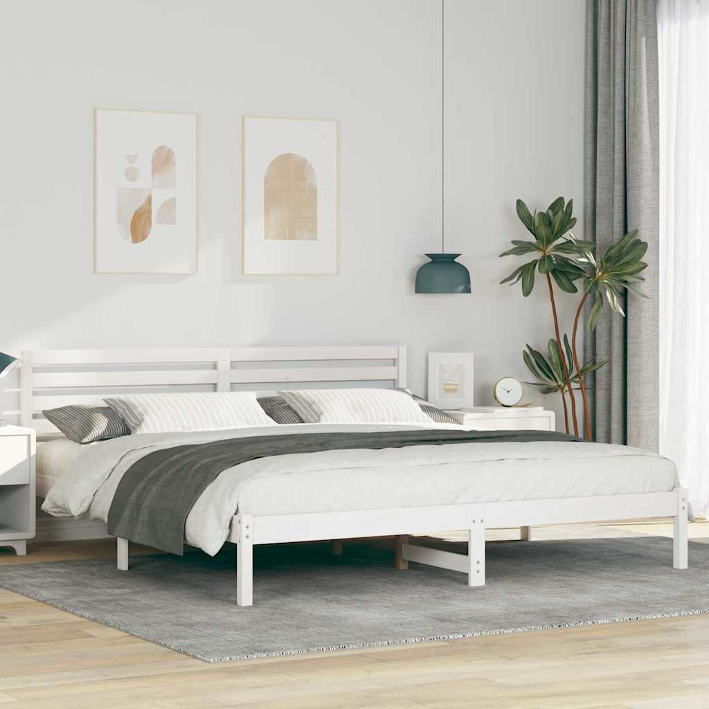 vidaXL Struttura del letto Bianco 180 x 200 cm Legno di pino massello