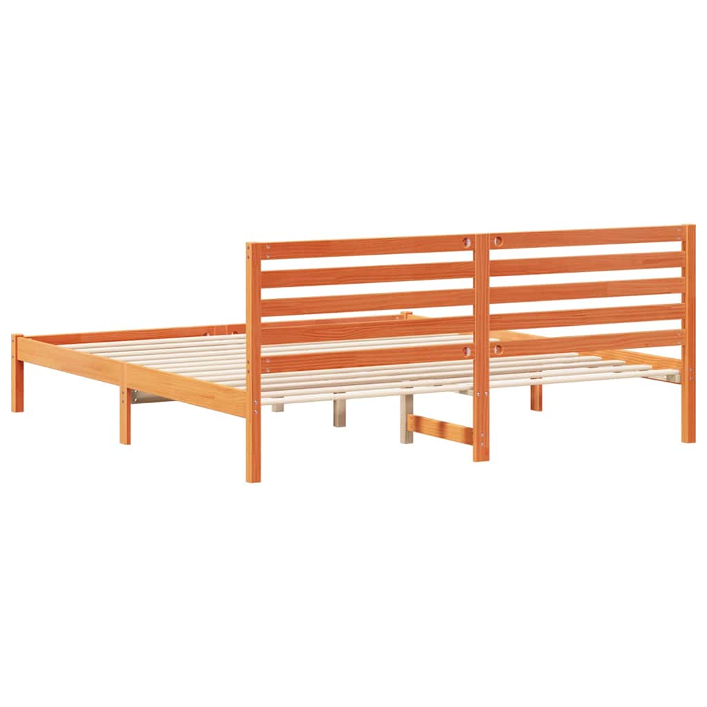 vidaXL Struttura del letto con testiera Cera marrone 180 x 200 cm