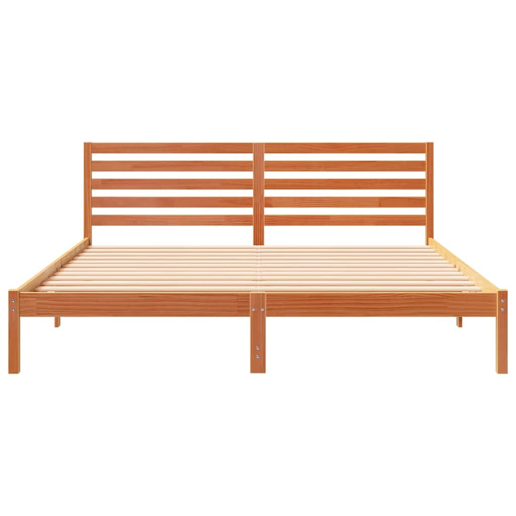 vidaXL Struttura del letto con testiera Cera marrone 180 x 200 cm