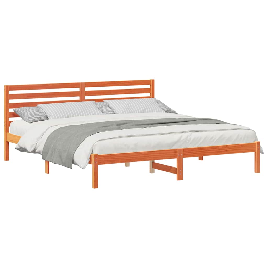 vidaXL Struttura del letto con testiera Cera marrone 180 x 200 cm