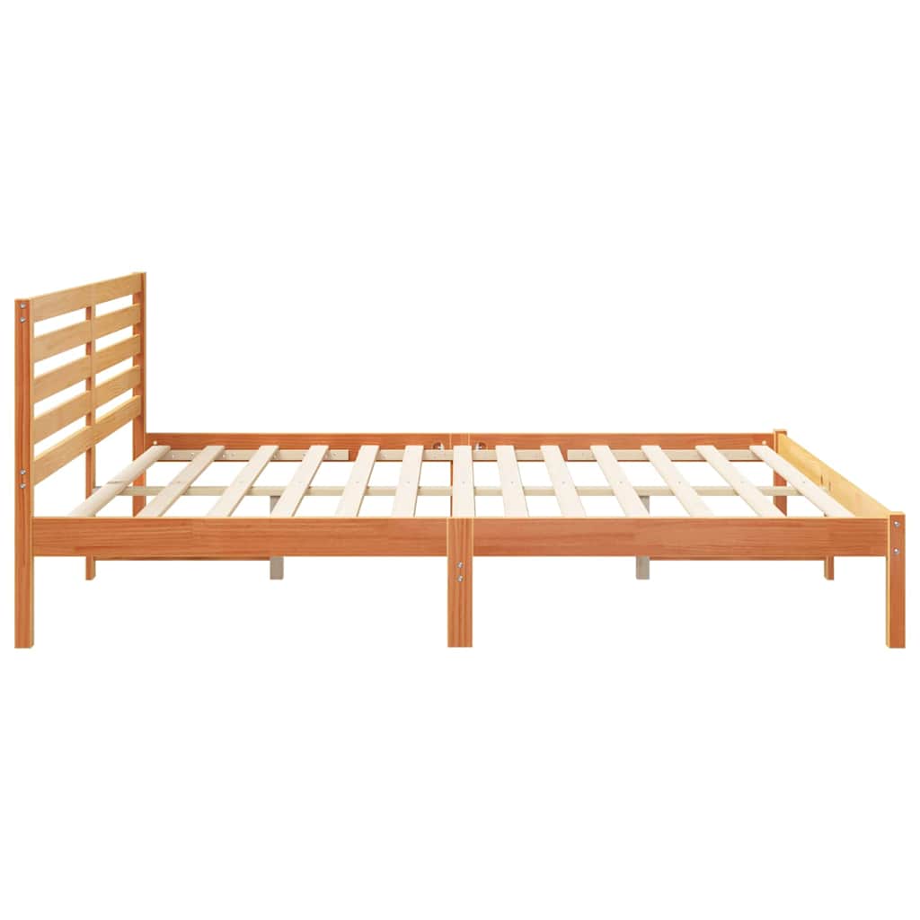 vidaXL Struttura del letto con testiera Cera marrone 180 x 200 cm