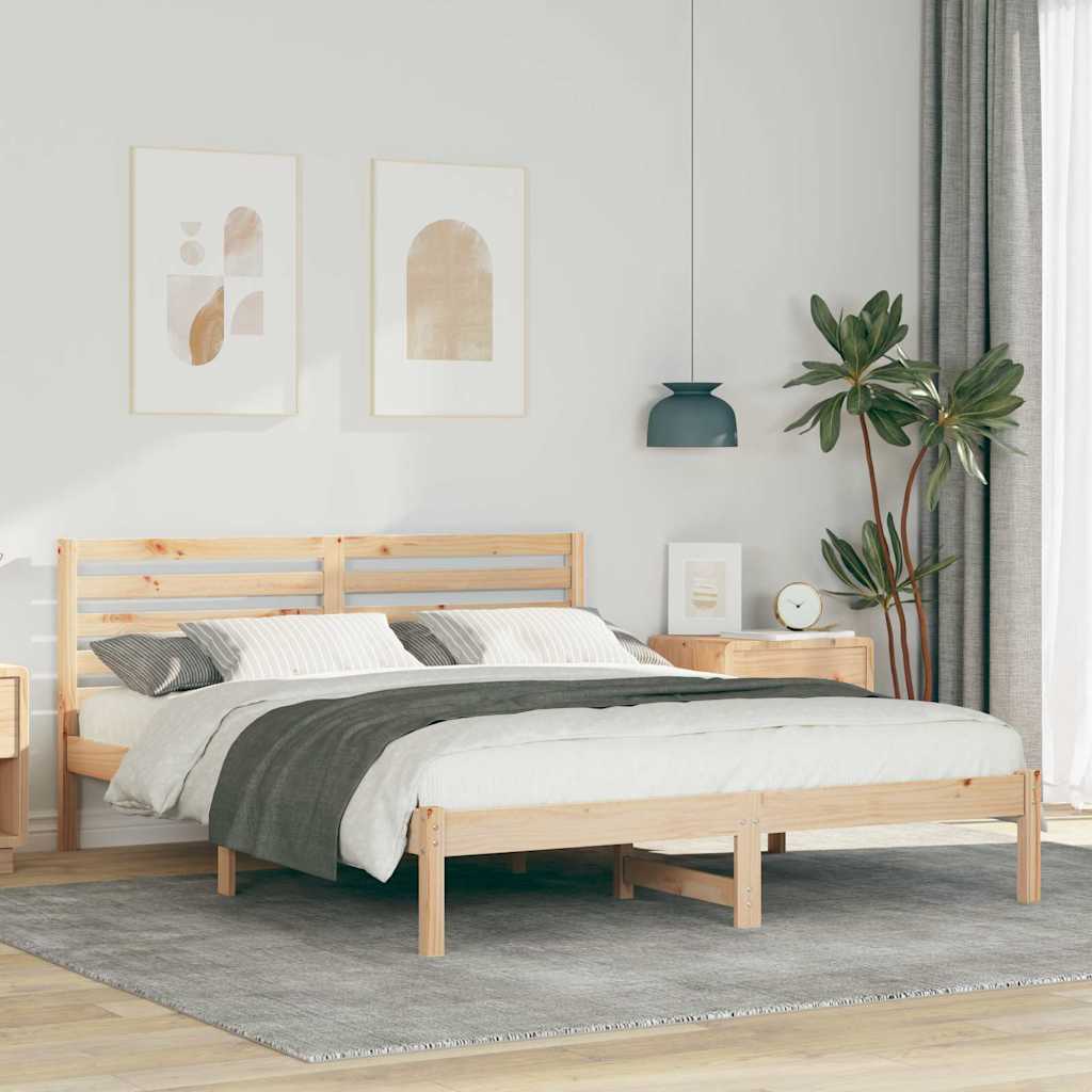 vidaXL Struttura del letto Marrone 140 x 200 cm Legno di pino massello